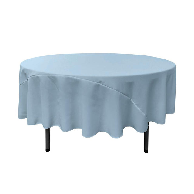 90″ Light Blue Polyester Round Tablecloth