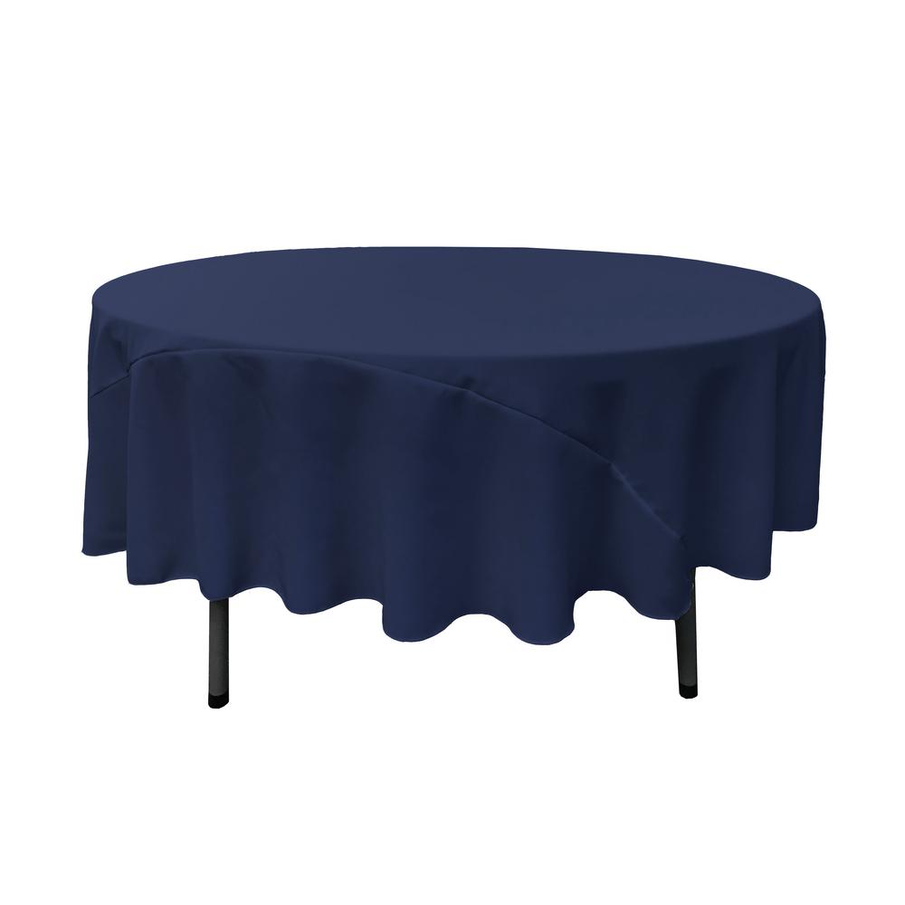 90″ Navy Blue Polyester Round Tablecloth