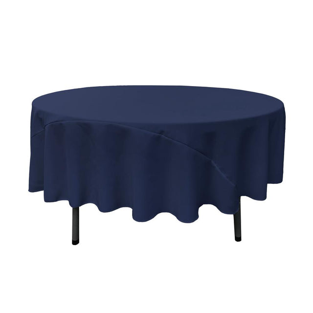 90″ Navy Blue Polyester Round Tablecloth