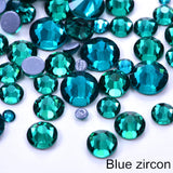 Small Bag Glue On Rhinestones Flat Back Rhinestone Fabric - Blue Ziron, 2MM To 6MM Sizes (1 Bag)