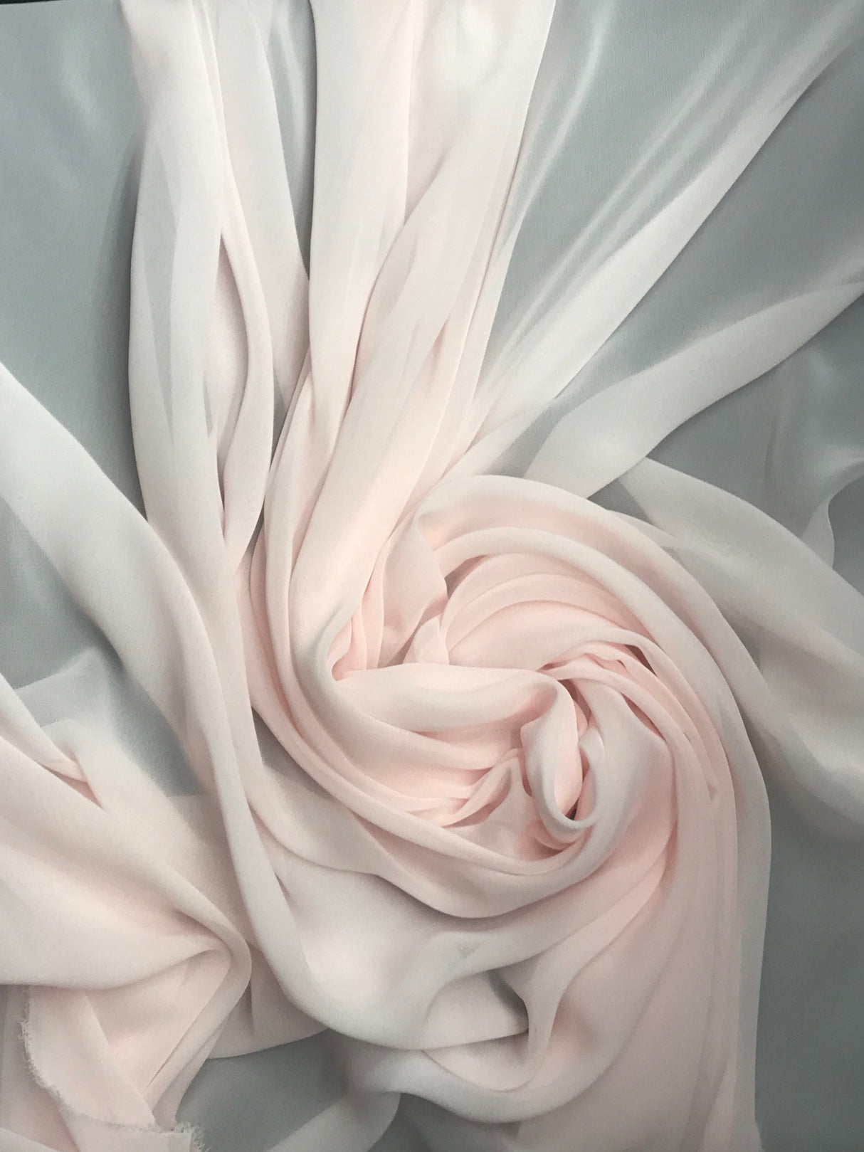 Blush Polyester Chiffon Fabric - Sheer, Blush, 59"-60" Width