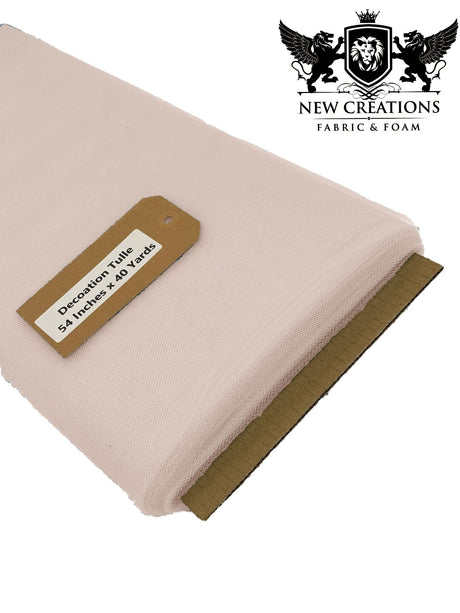 Blush Pink Tutu Tulle Fabric - Blush Pink Sheer Netting, 54" Width (5 Yards)