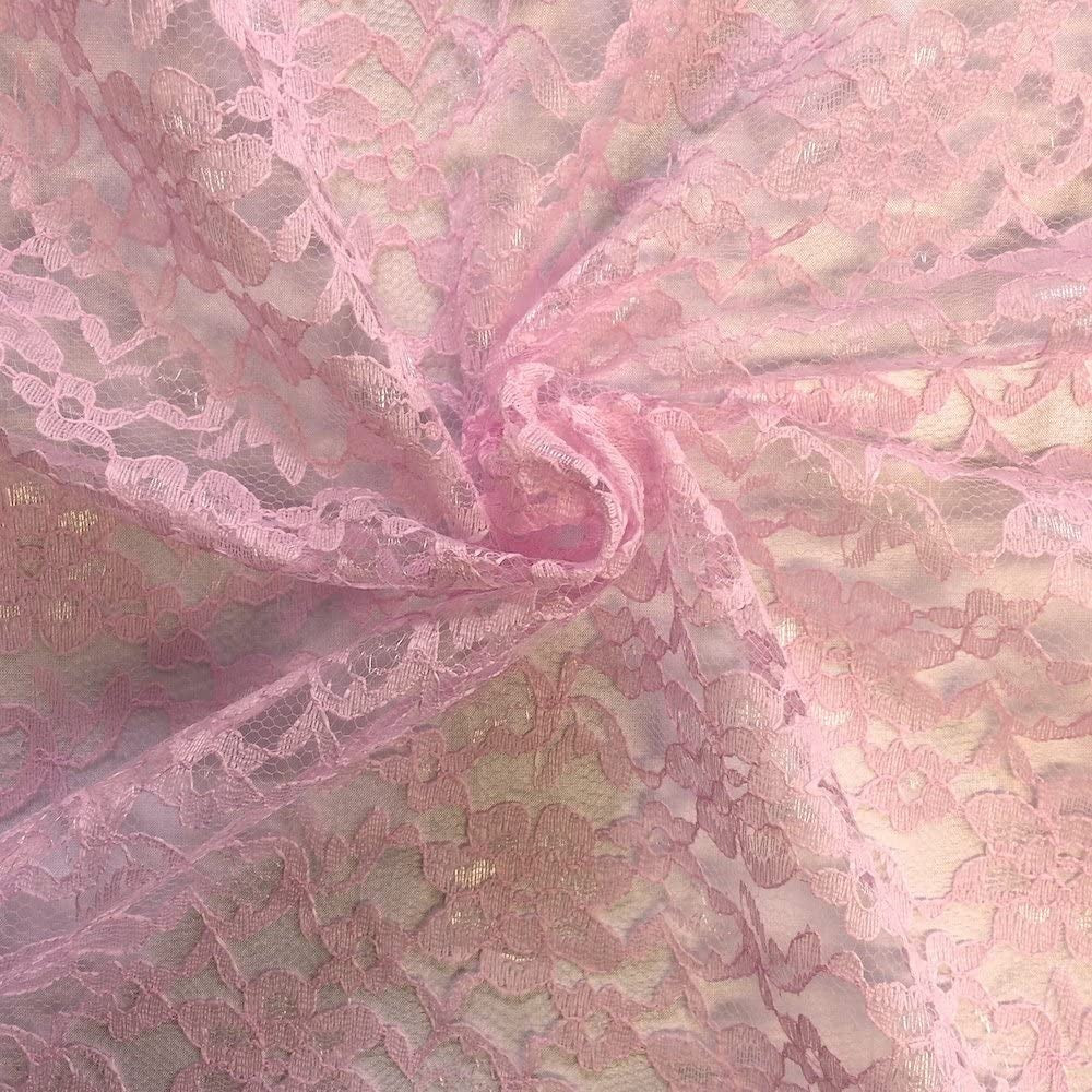 Raschel Lace Polyester Fabric - French Floral Lace, Aqua, 60" Width