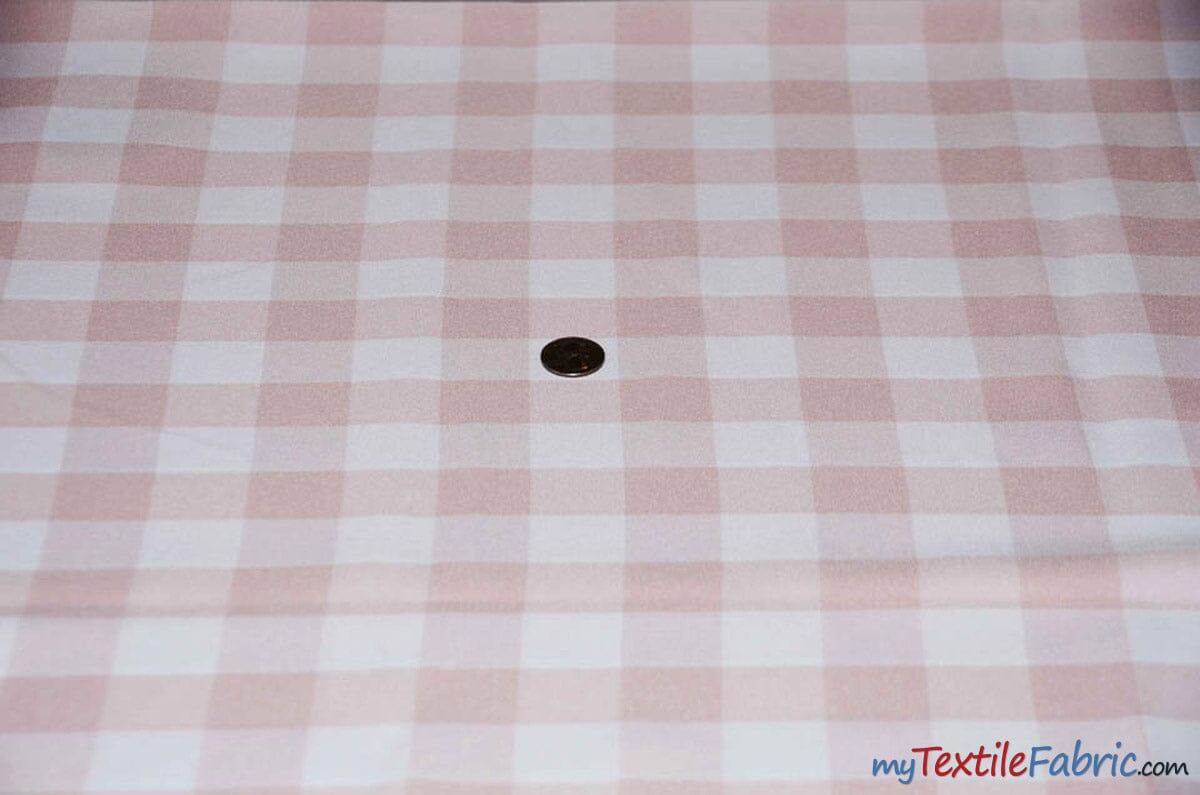 Picnic Checkers Polyester Fabric - Gingham Checkered, 1" X 1", 58/60" Width (1 Yard)