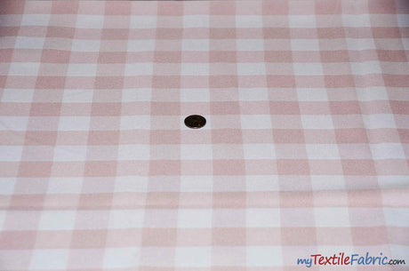Picnic Checkers Polyester Fabric - Gingham Checkered, 1" X 1", 58/60" Width (1 Yard)