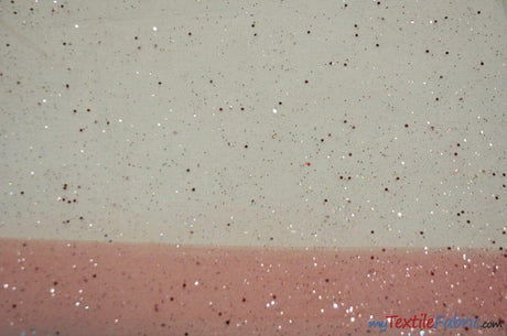 Tulle Glitter With Sequins Polyester Fabric - Glitter Embellished Sheer Tulle, Multiple Colors, 58/60" Width (1 Yard)