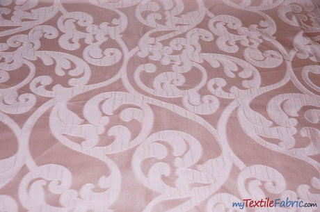 Victorian Damask Jacquard Fabric - Vineyard Damask Pattern, 58/60" Width (1 Yard)