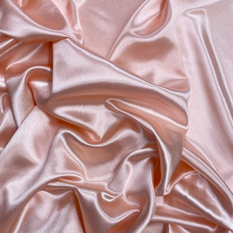 Crepe Satin Polyester Fabric - Blush, 58" Width (1 Yard)