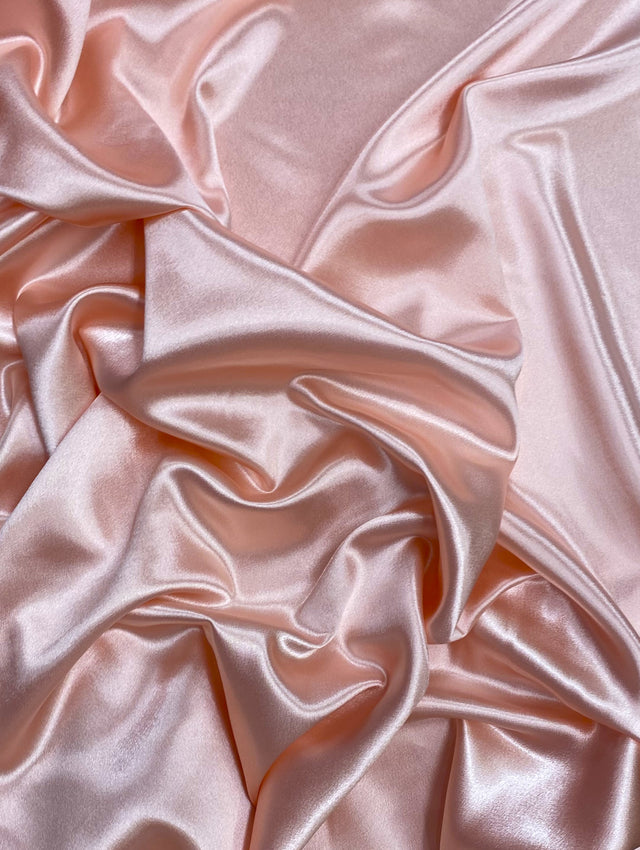 Crepe Satin Polyester Fabric - Blush, 58" Width (1 Yard)