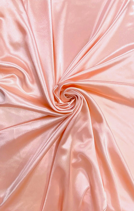 Crepe Satin Polyester Fabric - Blush, 58" Width (1 Yard)