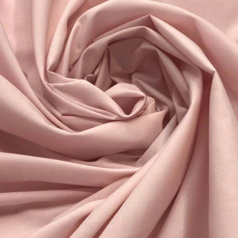 P/C Blush Pink Polycotton Fabric - Blush Pink, 59/60" Width (1 Yard)