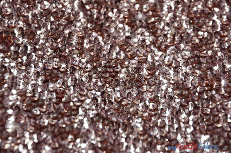 Gatsby Sequins Polyester Fabric - 6Mm Flat Sewn Sequins On Mesh, 52" Width, Multiple Colors (1 Yard)