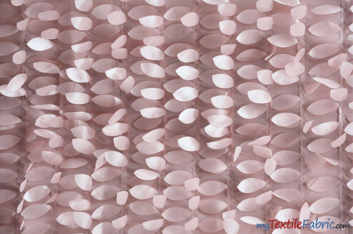 Leaf Taffeta Polyester Fabric - Leaf Applique, Solid, 57" Width (1 Yard)