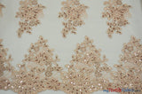 Camilla Embroidery Polyester Fabric - Flower Embroidery With Sequins, Sheer Bridal Lace, 52" Width (1 Yard)