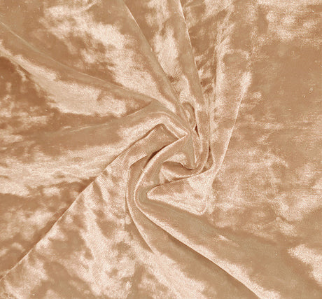 Stretch Velvet Crushed Blush Polyester Spandex Fabric - Blush Crushed Velvet, 58/60" Width