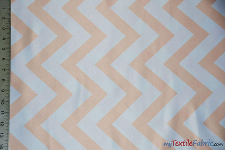 Chevron Lamour Satin Polyester Fabric - Chevron Print, 58/60" Width, Multiple Colors (1 Yard)