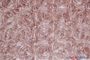 Rosette Satin Polyester Fabric - 3D Satin Floral Embroidery, 52/54" Width (Yards, Bolts, Sample Swatch)