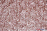 Rosette Satin Polyester Fabric - 3D Satin Floral Embroidery, 52/54" Width (Yards, Bolts, Sample Swatch)