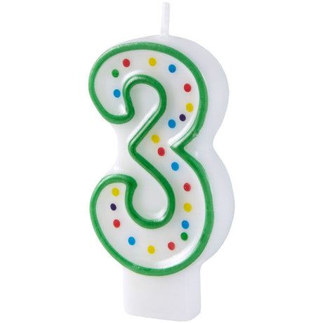 Wilton Green Number 3 Birthday Candle