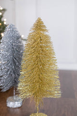 15" Large Metallic Bottle Brush Tree