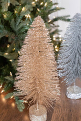 15" Large Metallic Bottle Brush Tree