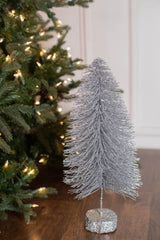 15" Large Metallic Bottle Brush Tree