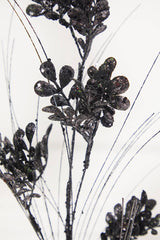 27" Black Glitter/Sequin Boxwood/Grass Spray