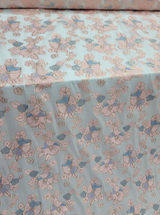 Brocade Floral Organza Fabric Lavender Blue