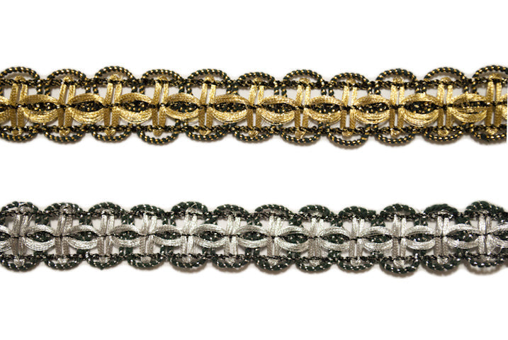 Braided Gimp Trim Metallic 5/8"