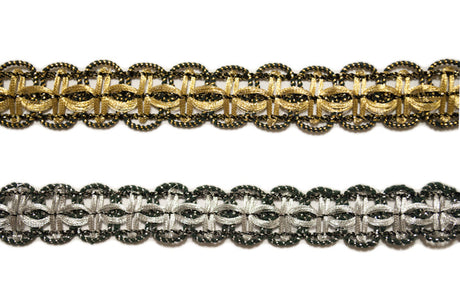 Braided Gimp Trim Metallic 5/8"