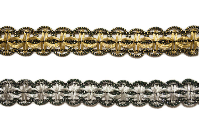 Braided Gimp Trim Metallic 5/8"