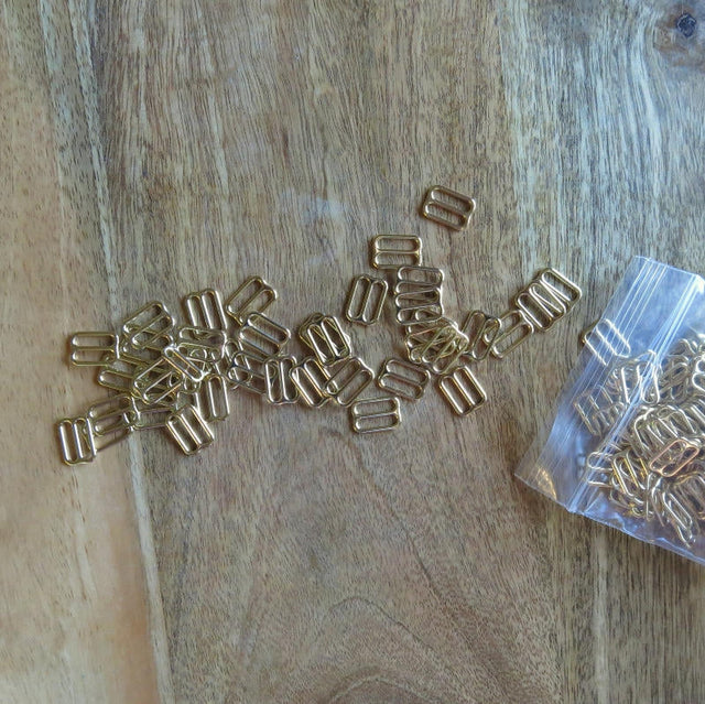 3/8 Inch Gold Bra Slides