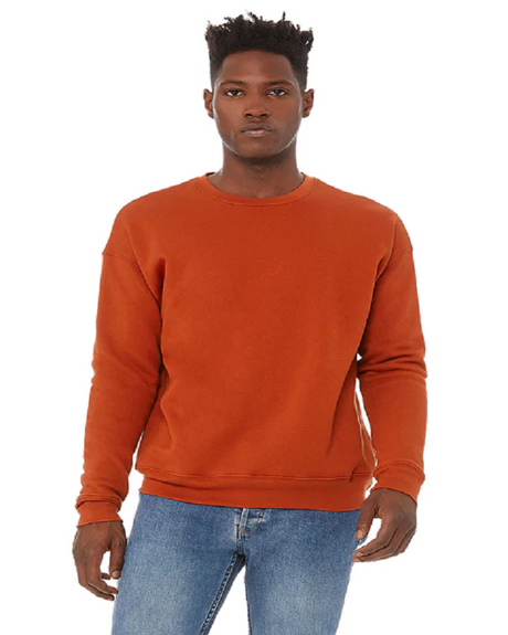 Bella Canvas Sweatshirt 3945 Cotton Polyester Fleece Fabric - Brick, Crewneck Pullover, Unisex, 52% Cotton 48% Polyester (1 Piece)