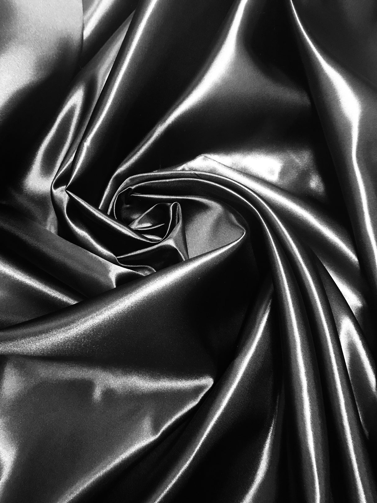Black Bridal Satin Fabric - Black, 58"-60" Width (1 Yard)