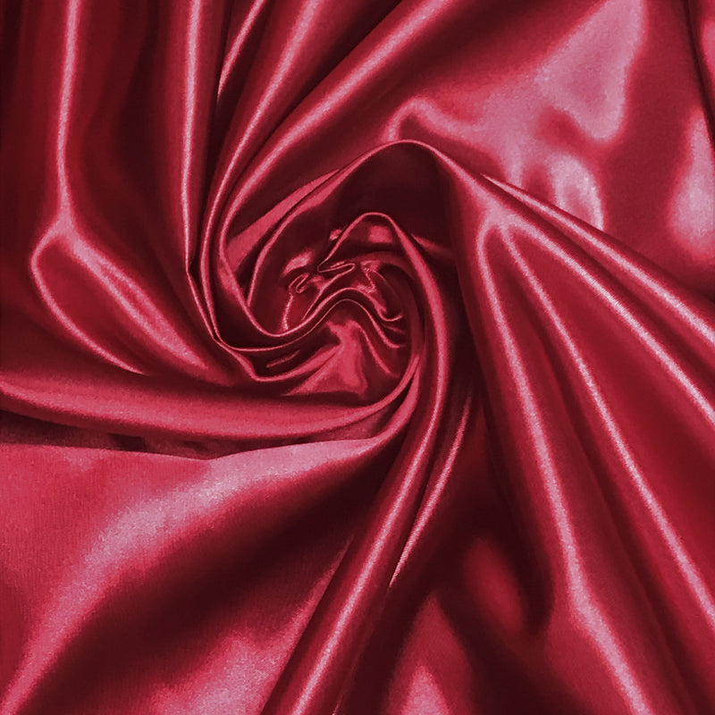 Burgundy Bridal Satin Fabric - Burgundy, 58"-60" Width (1 Yard)