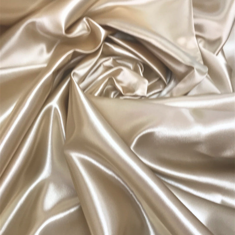 Champagne Bridal Satin Fabric - Champagne, 58"-60" Width (1 Yard)