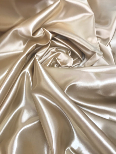 Champagne Bridal Satin Fabric - Champagne, 58"-60" Width (1 Yard)