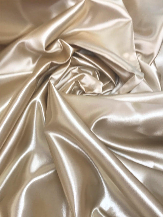 Champagne Bridal Satin Fabric - Champagne, 58"-60" Width (1 Yard)