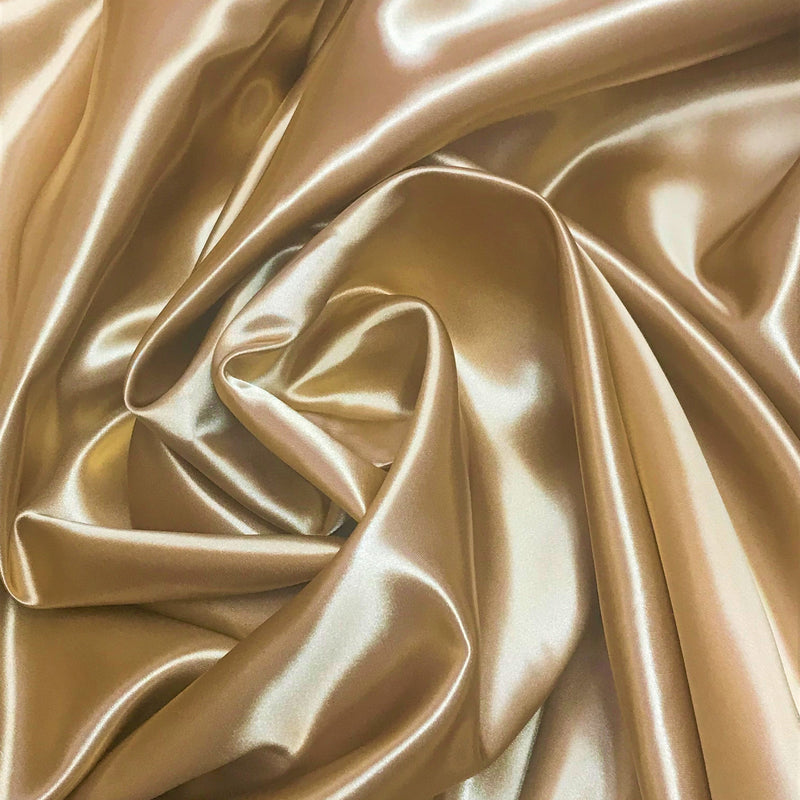 Gold Bridal Satin Polyester Fabric - Gold, 58"-60" Width (1 Yard)