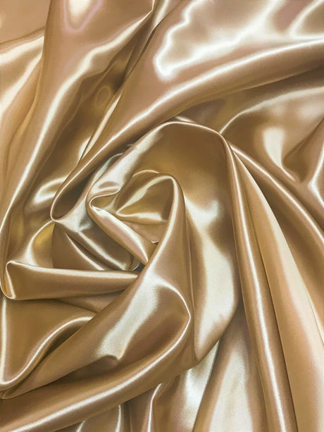 Gold Bridal Satin Polyester Fabric - Gold, 58"-60" Width (1 Yard)