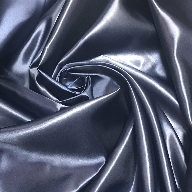 Navy Bridal Satin Polyester Fabric - Navy, 58"-60" Width (1 Yard)