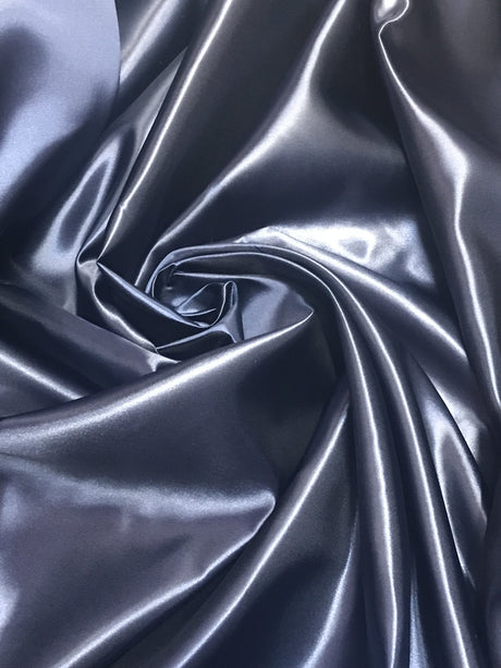 Navy Bridal Satin Polyester Fabric - Navy, 58"-60" Width (1 Yard)