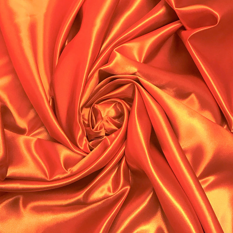 Orange Bridal Satin Polyester Fabric - Orange, 58"-60" Width (1 Yard)