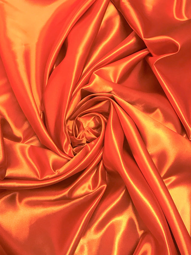 Orange Bridal Satin Polyester Fabric - Orange, 58"-60" Width (1 Yard)