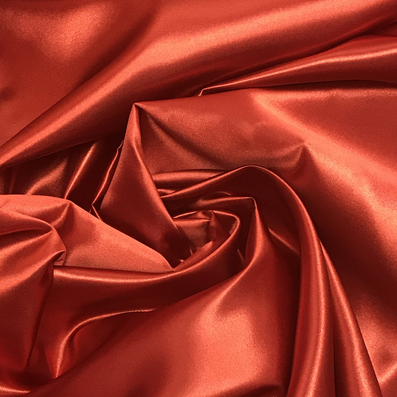 Rust Bridal Satin Polyester Fabric - Rust, 58"-60" Width (1 Yard)