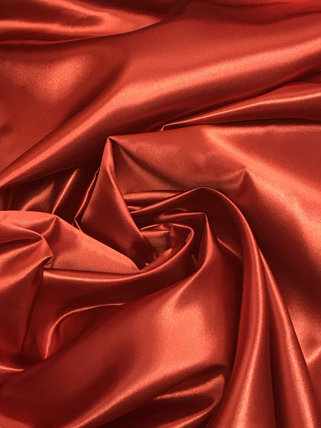 Rust Bridal Satin Polyester Fabric - Rust, 58"-60" Width (1 Yard)