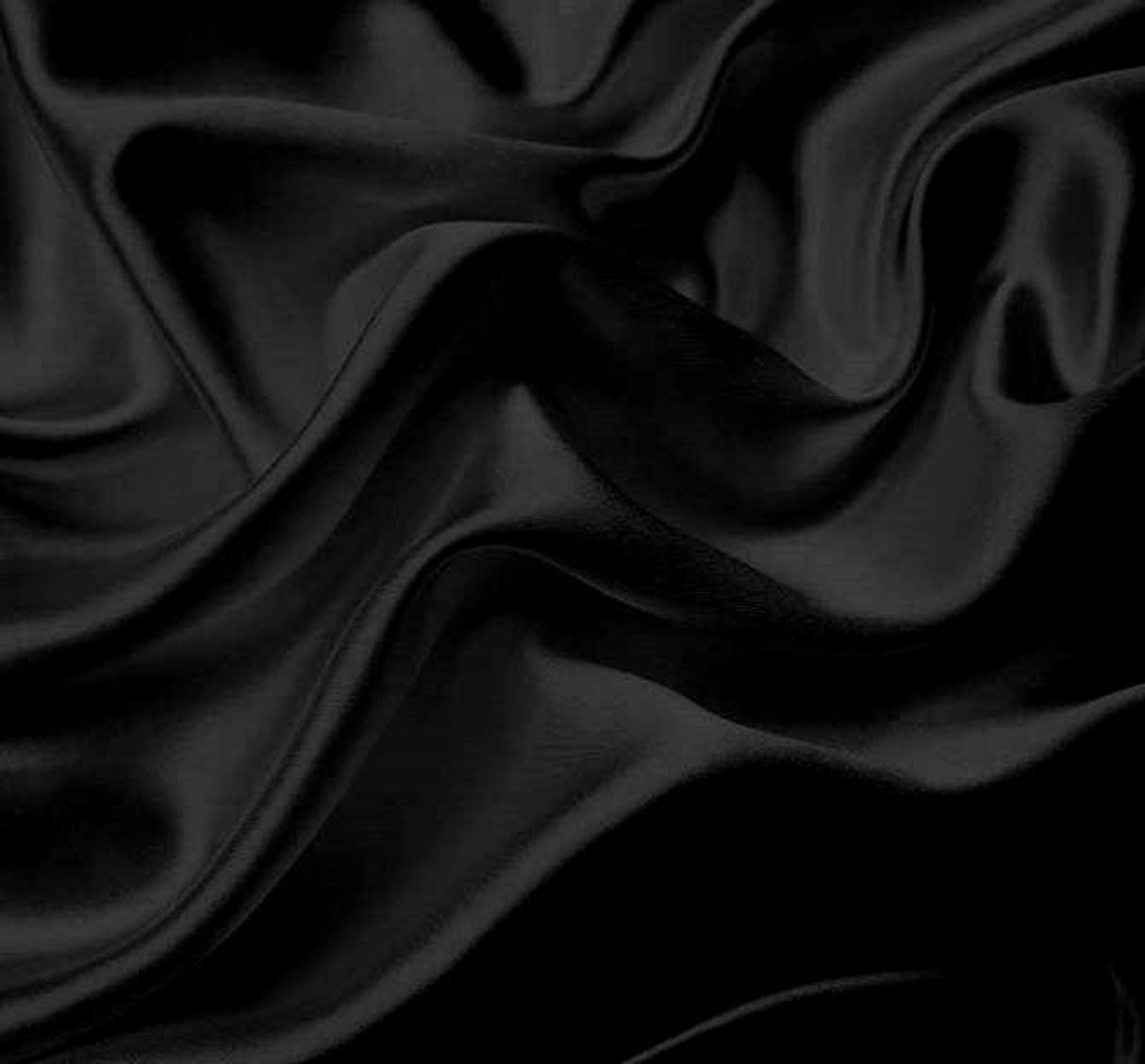 1 Yard Bridal Satin Black Woven Fabric, 58/60" Wide 100% Polyester