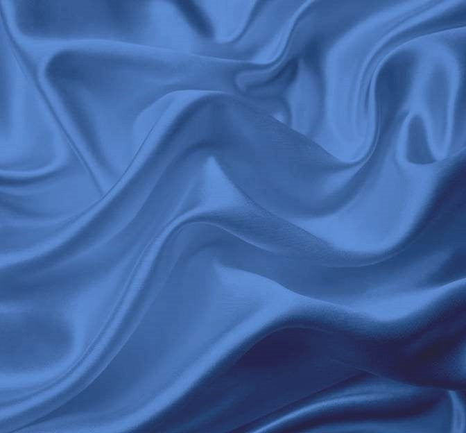 Bridal Satin Sheby Blue Polyester Fabric - Blue Satin, 58/60" Width