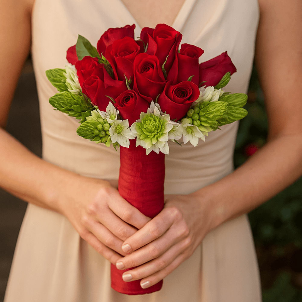 Red Roses Star of Bethlehem Bridesmaids Bouquets 3 Sets Fresh Flowers 27 Stems Each