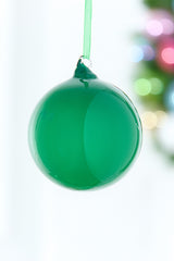 4" Bright Green Glass Ball Ornament